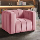 Poltrona Decorativa Retrô Moderna Sala De Estar Mona Rosa