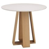 Mesa Redonda 90cm X 81,5cm Moderno Mel/off-white