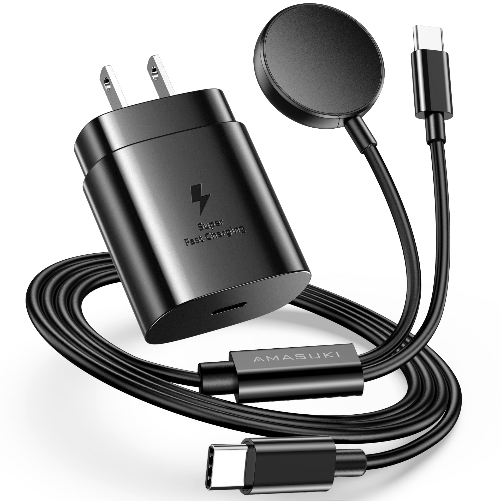 Carregador 2 Em 1 Amasuki Para Samsung Watch 25w Usb C Fast Charge