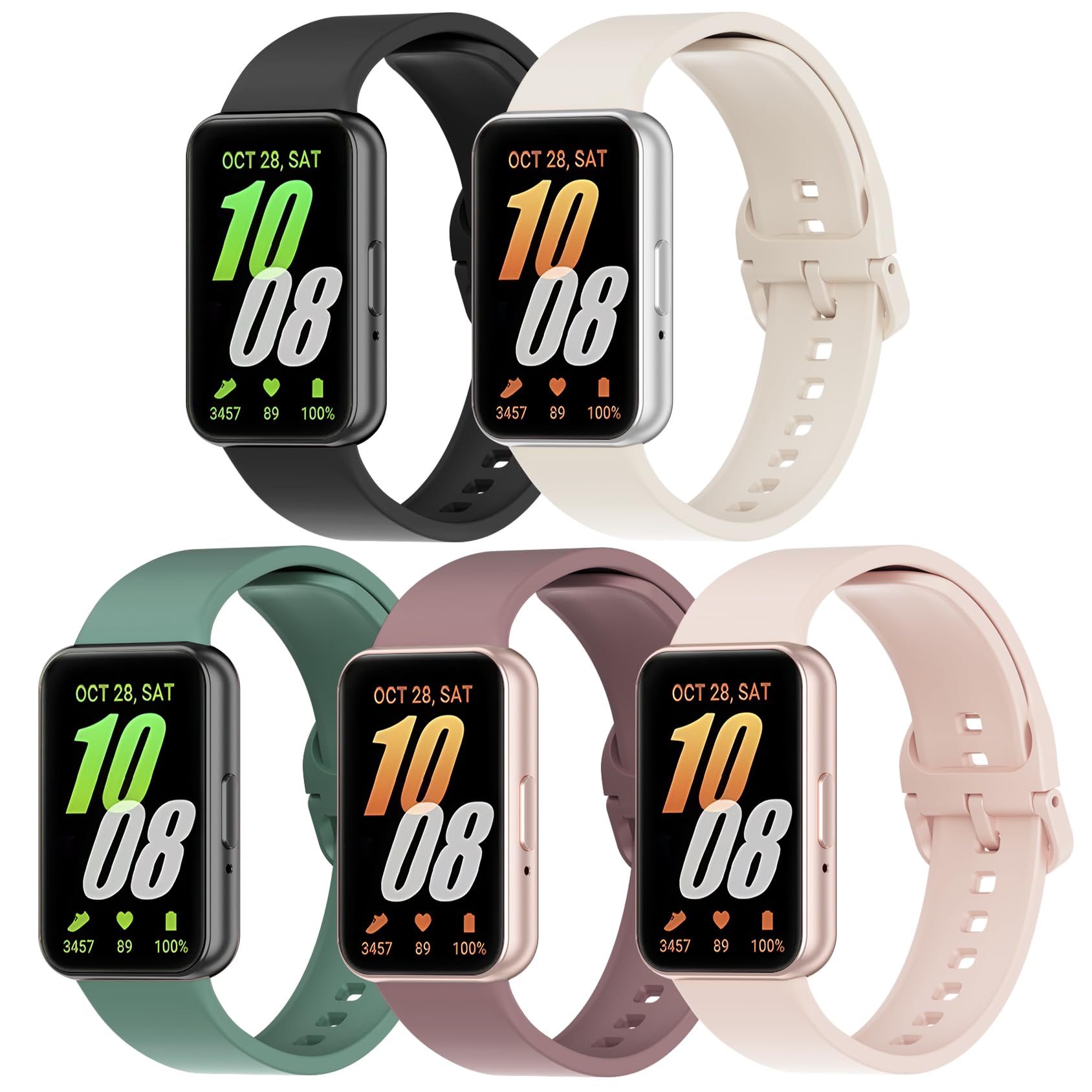 Pacote De 5 Pulseiras De Silicone Compatível Com Samsung Galaxy Fit 3