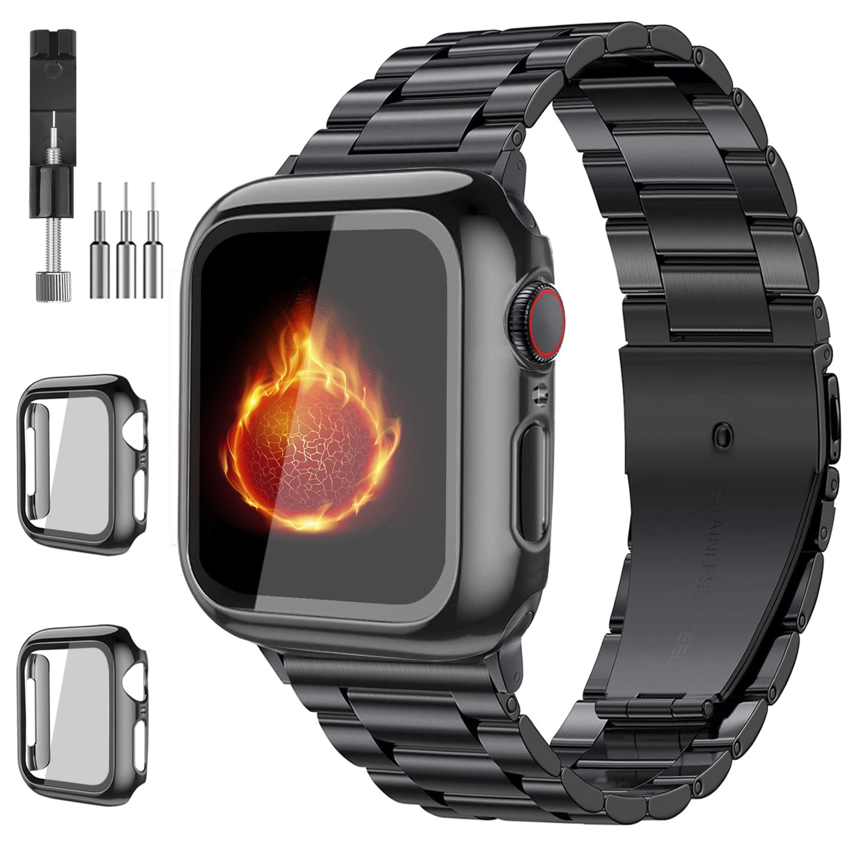 Pulseira De Relógio Bekomo Em Aço Inoxidável Para Homens Apple Series 10/9