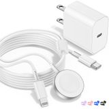 Carregador Citelect 2 Em 1 Usb C Para Iphone E Apple Watch Branco