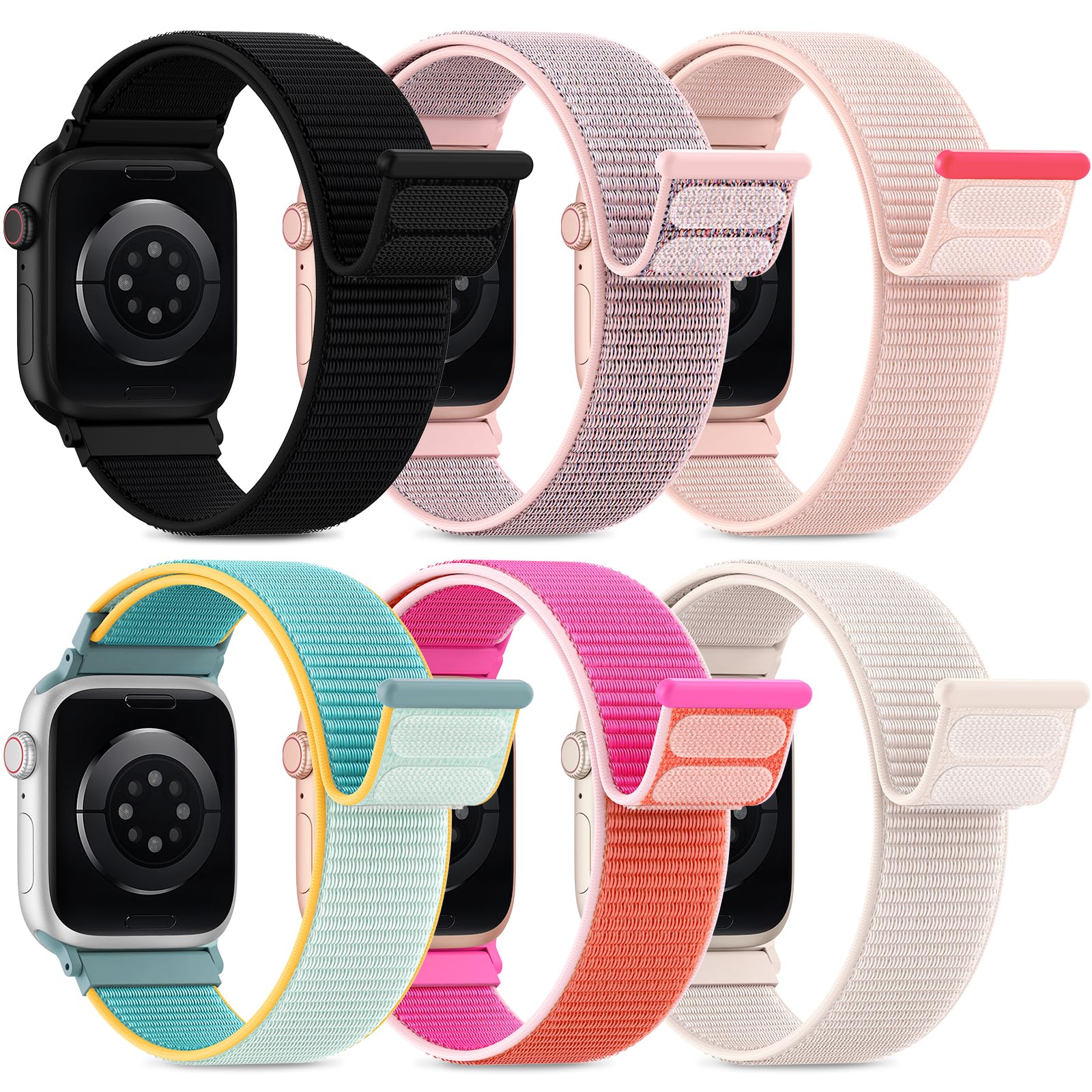 Pulseiras Esportivas De Nylon Compatíveis Com Apple Watch 40-49 Mm