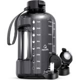 Garrafa De Água Aquafit De Meio Galão 2l Com Marcador De Tempo Sem Bpa