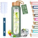 Garrafa De Água Aqulea Glass 950ml Com Capa De Silicone Sem Bpa