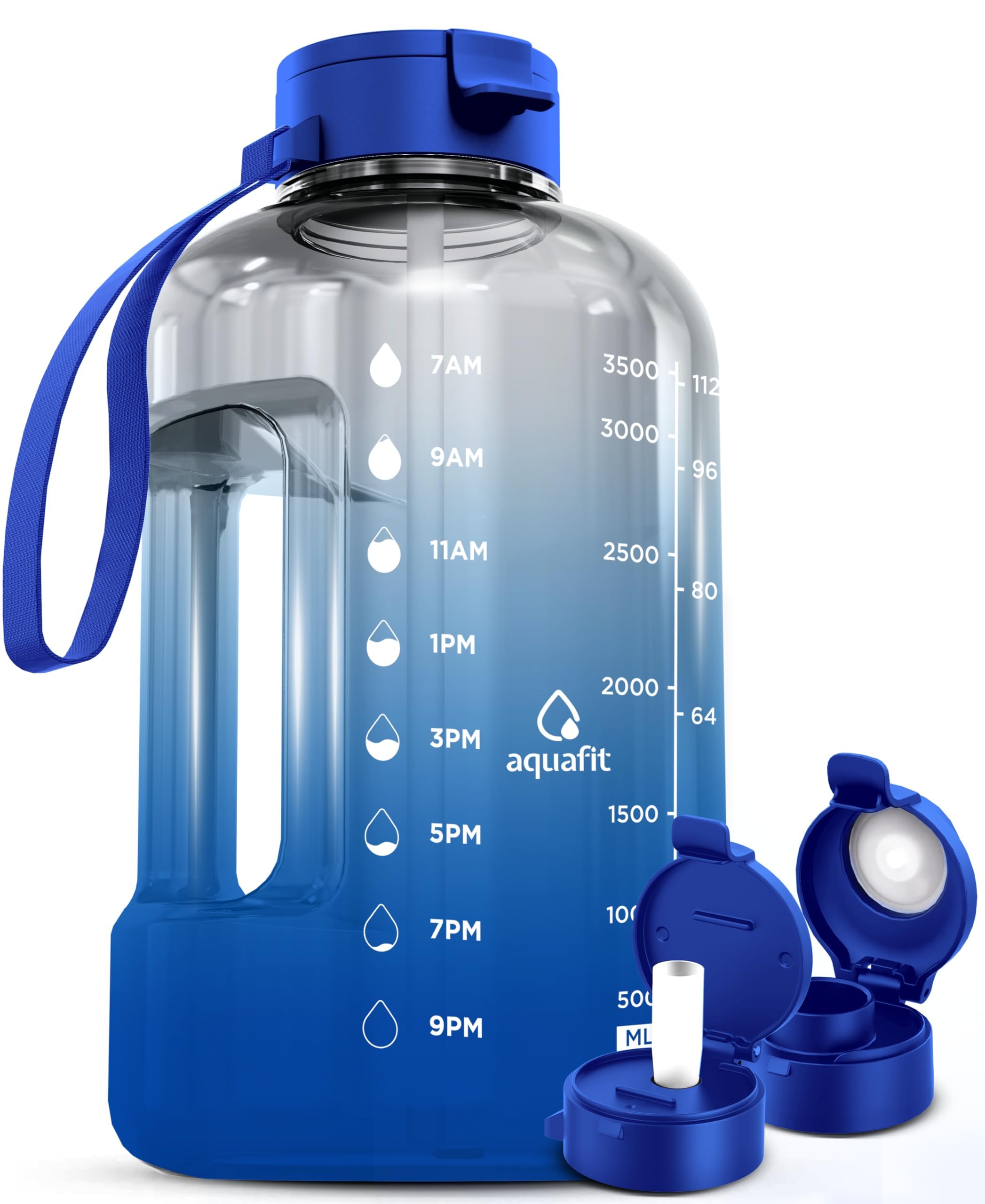 Garrafa De Água Aquafit 3,8 L Com Marcador De Tempo Sem Bpa Com