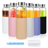 Garrafas De Água De Vidro Luxfuel 540ml Com Tampas E Capa De Silicone X6