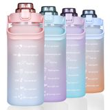 Garrafa De Água Ryi Motivational 1,9 L Com Straw Time Marker Sem Bpa