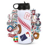 Garrafa De Água Rhythmfit Baseball De 18 Onças Com Adesivos De 6 A 14 Anos