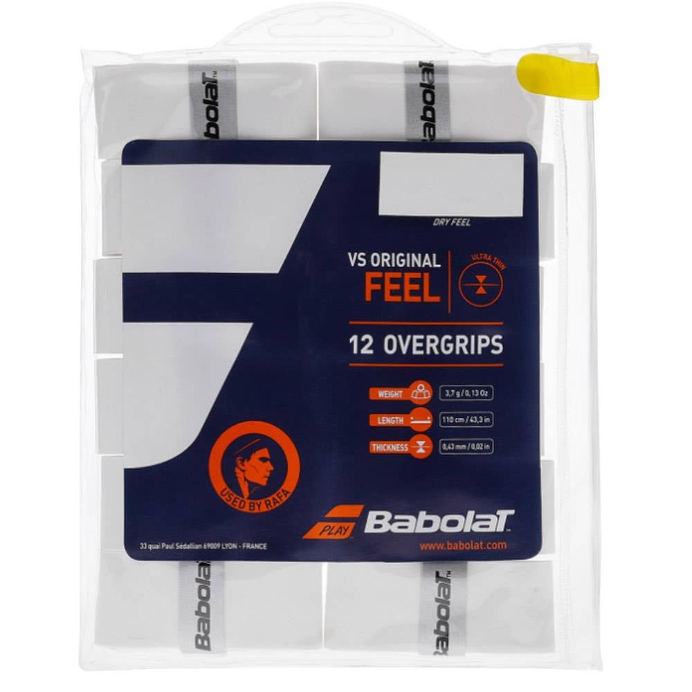 Pacote Com 12 Overgrips Babolat Vs Branco