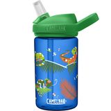 Garrafa De Água Camelbak Eddy+ Kids 400 Ml Com Iguanas Com Tampo De Palha