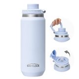 Garrafa De Água Greylock Isolada 600ml Com Tampa De Palha De Aço Inoxidável