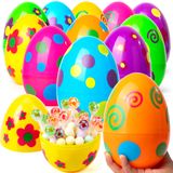 Ovos De Páscoa Impressos Joyin Em Plástico Jumbo De 6 Polegadas, 12 Unidades