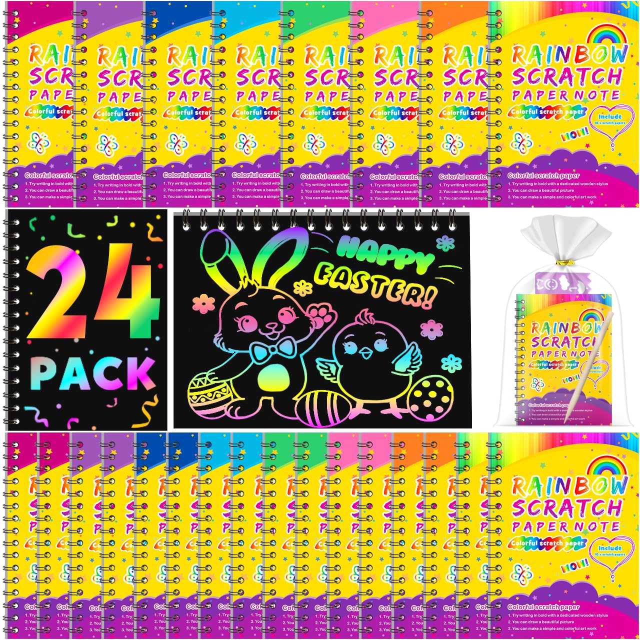 Kit De Artesanato Artístico Party Favors Pigipigi Kids Rainbow Scratch