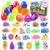 Ovos De Páscoa Pré-recheados Clapet Com Brinquedos Mochi Squishy, 24 Unidades