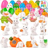 Ovos De Páscoa Pré-recheados Noideeer Com Brinquedos De Coelhinho, 24 Unidades Para Crianças