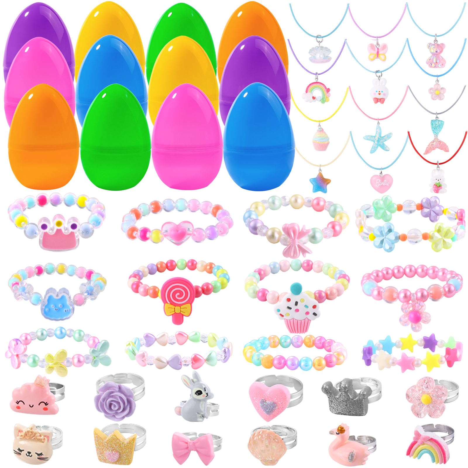 Conjunto De Ovos De Páscoa Vellibring Pré-preenchido Com Pulseiras E Colares