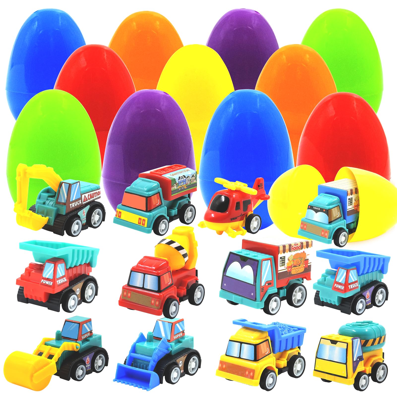 Recheadores De Ovos De Páscoa Clapet Com Carro Pull Back De 3 A 8 Anos, 12 Unidades