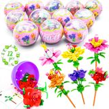 Ovos De Páscoa Com Flores, Blocos De Construção Umeelr, 12 Unidades