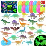 Ovos De Páscoa Gwahsa Pré-preenchidos Com Dinossauro Que Brilha No Escuro, 24 Unidades
