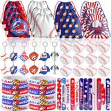 Lembrancinhas De Aniversário Bluegogo Baseball Com Bolsa, 72 Peças Para Crianças