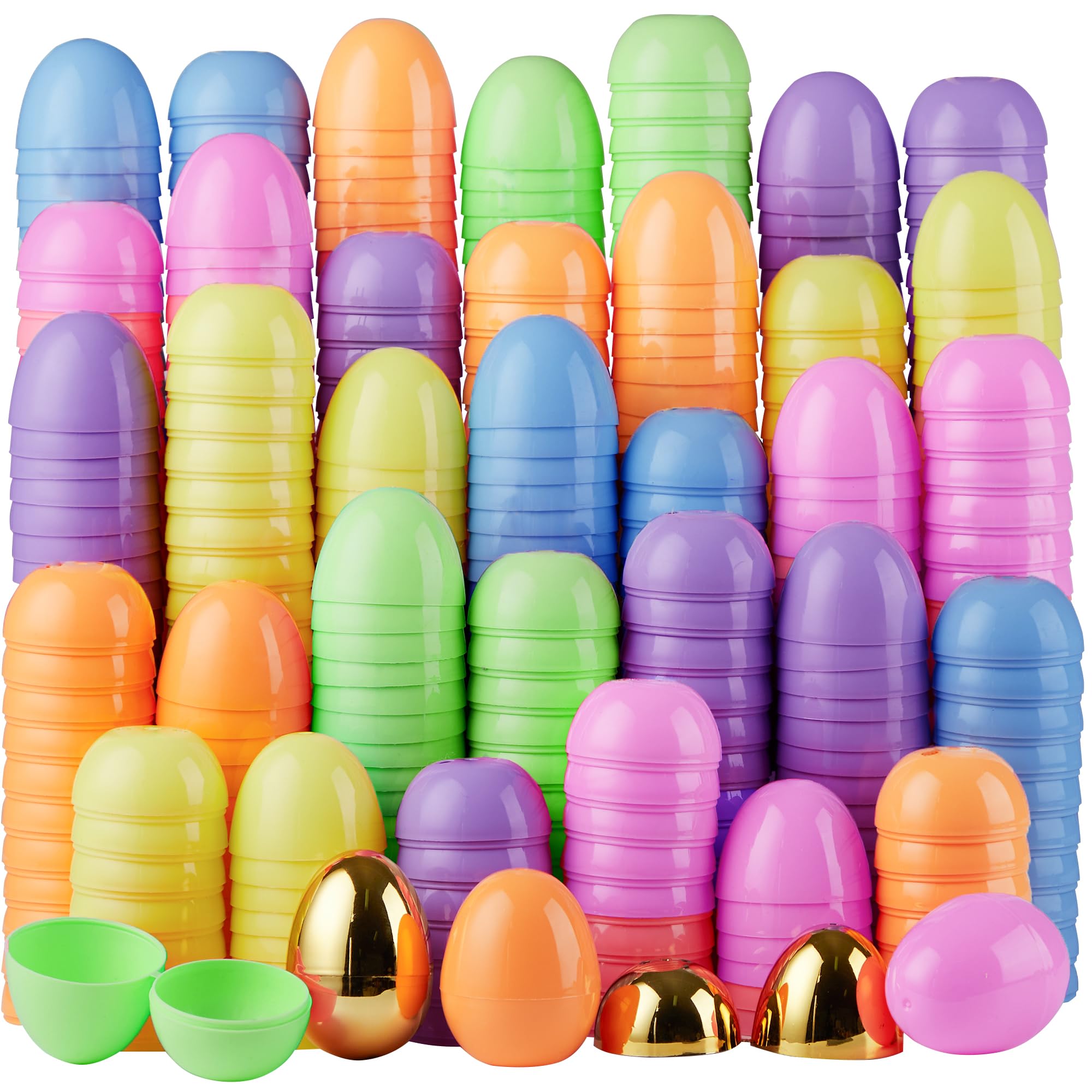 Ovos De Páscoa Joyin 100 Unidades Em Pastel De 8 Cm E 2 Ovos Dourados Preenchíveis