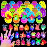 Pacote De 24 Ovos De Páscoa Com Anéis 3d Finger Lights Up Para Crianças