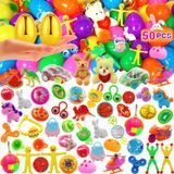 Pacote De 50 Ovos De Páscoa Pré-recheados Com Brinquedos Variados Para Crianças