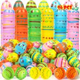Ovos De Páscoa De Plástico Newbea 96 Unidades, Estampas E Cores Variadas