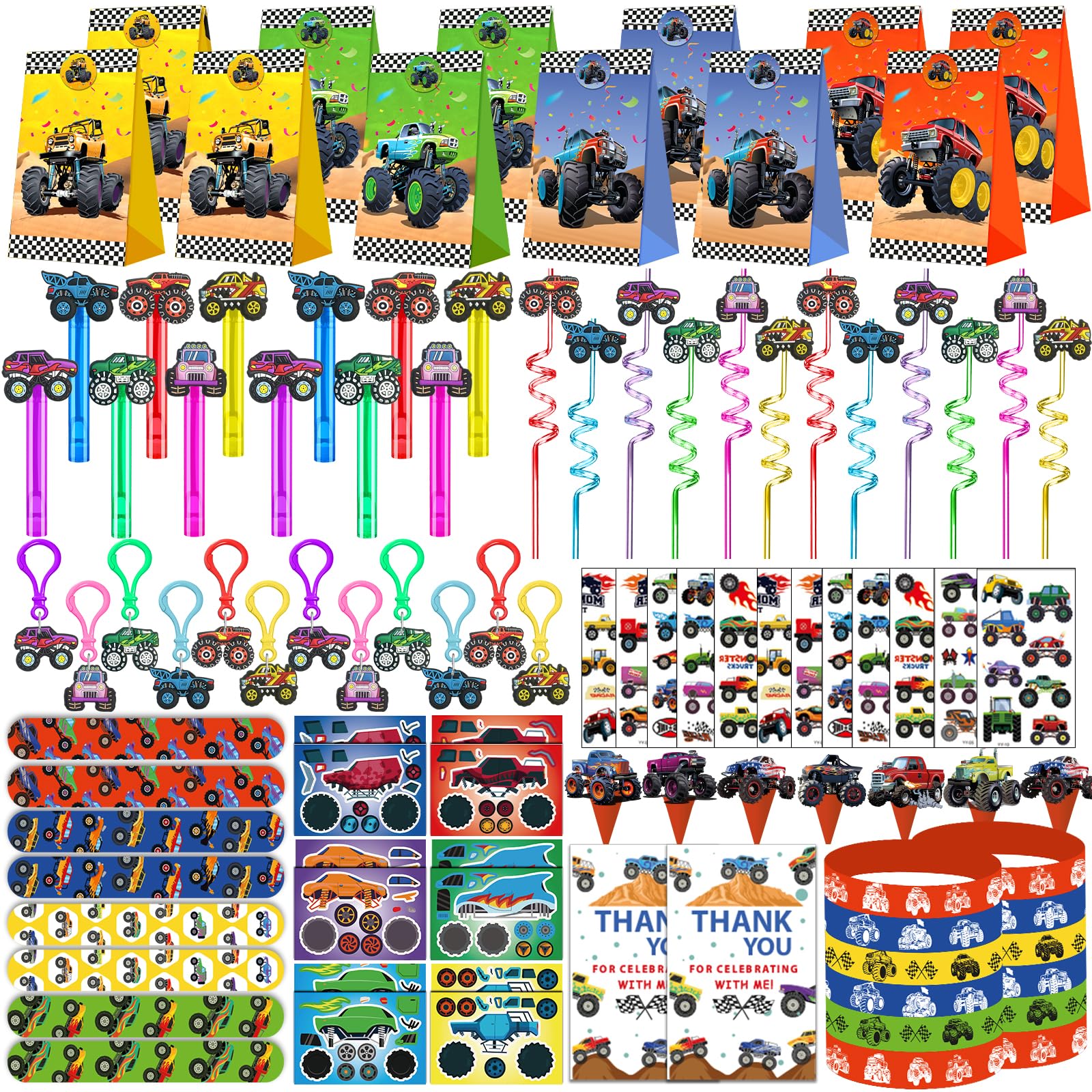 Conjunto De Lembrancinhas Plougvi 232 Unidades Para Aniversário De Monster Truck