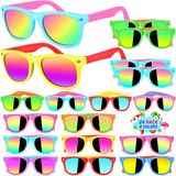 Óculos De Sol Giftinbox Kids Neon De 3 A 8 Anos Uv400, Pacote Com 24