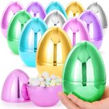 Ovos De Páscoa Joyin Metálicos De 6 Polegadas, 12 Peças De Plástico Preenchível