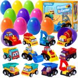Ovos De Páscoa De Plástico Cheios De Brinquedos De Engenharia Retráteis, Pacote Com 12