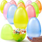 Ovos De Páscoa De Plástico Jumbo Joyin, 7 Polegadas, 6 Unidades, Glitter Transparente