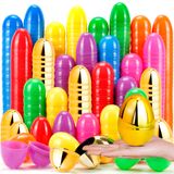 Ovos De Páscoa Octeric 160 Unidades, Mistura Colorida, Preenchível, Plástico Dourado