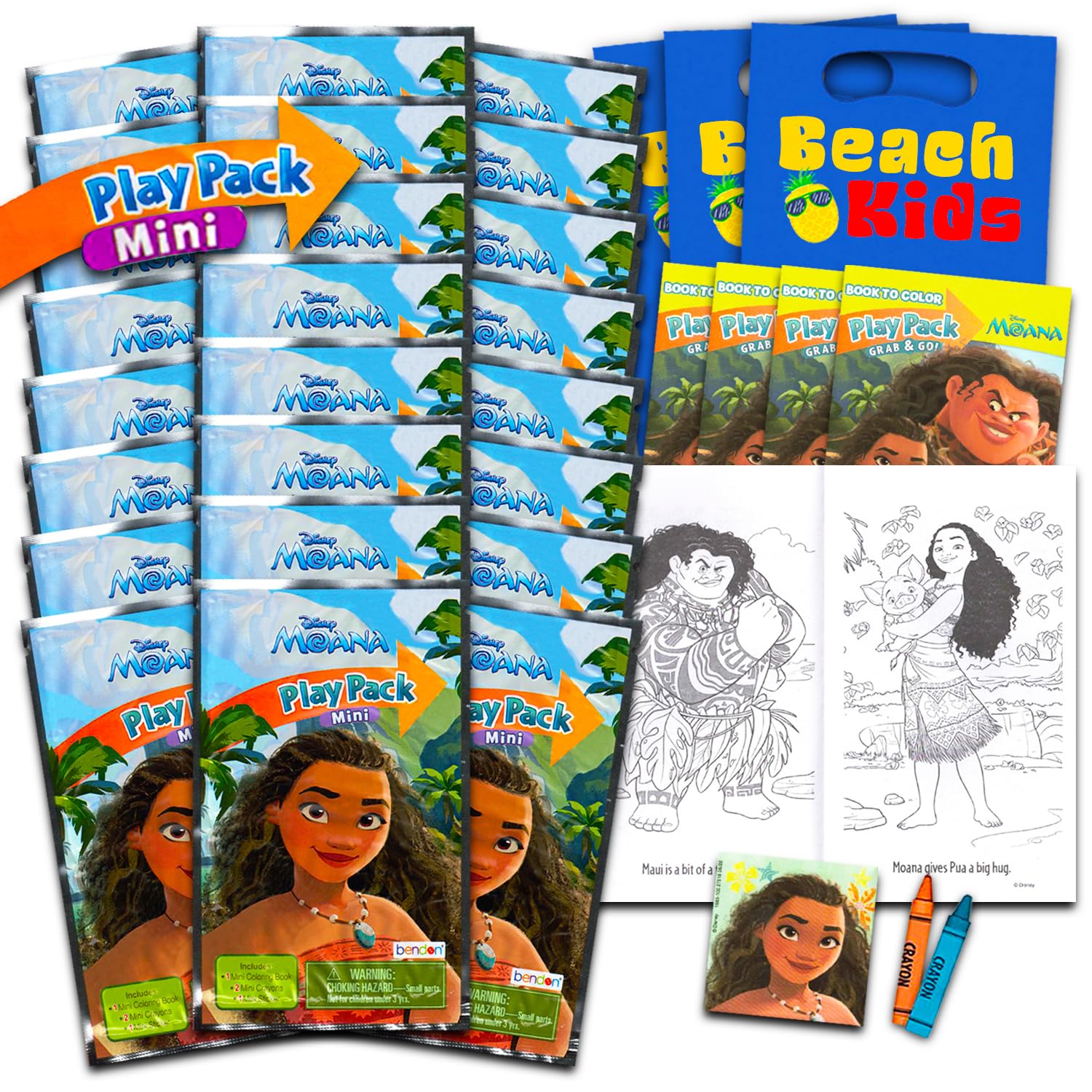 Conjunto De Lembrancinhas Disney Moana 24 Grab N Go Play Packs Para Meninas