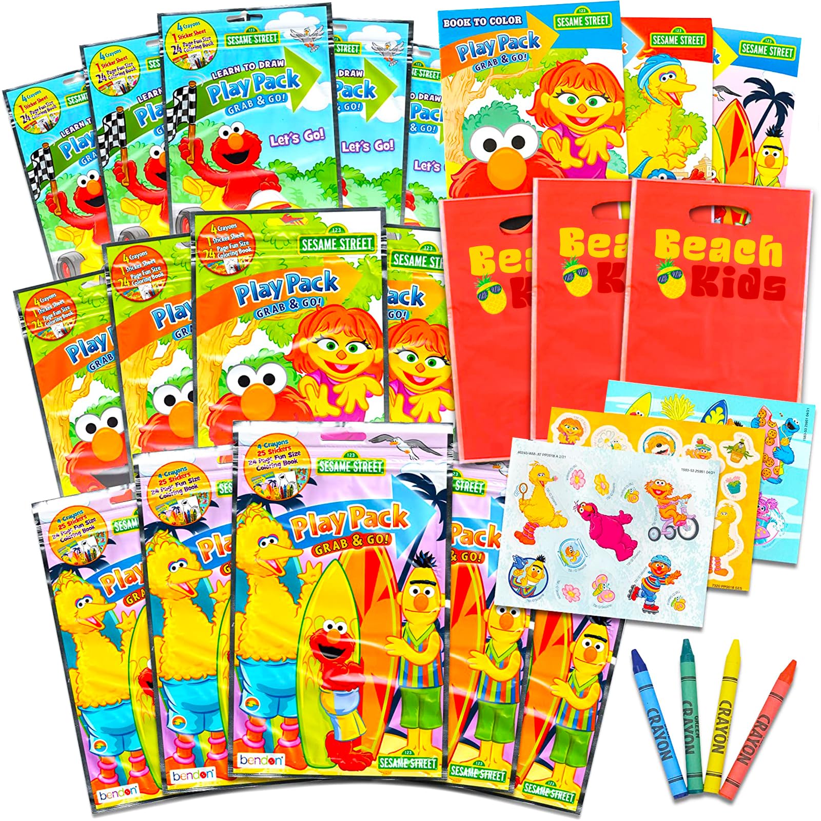 Pacote Play Packs Bendon Sesame Street Kids Com Livro De Colorir