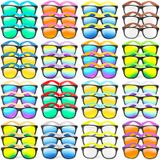 Óculos De Sol Cawiew Neon Plastic Uv400 Protection, Pacote Com 48