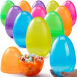 Ovos De Páscoa De Plástico Jumbo Joyin, 7 Polegadas, 6 Unidades, Cores Transparentes