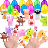 Pacote De 15 Brinquedos Com Fantoches De Animais Cheios De Ovos De Páscoa