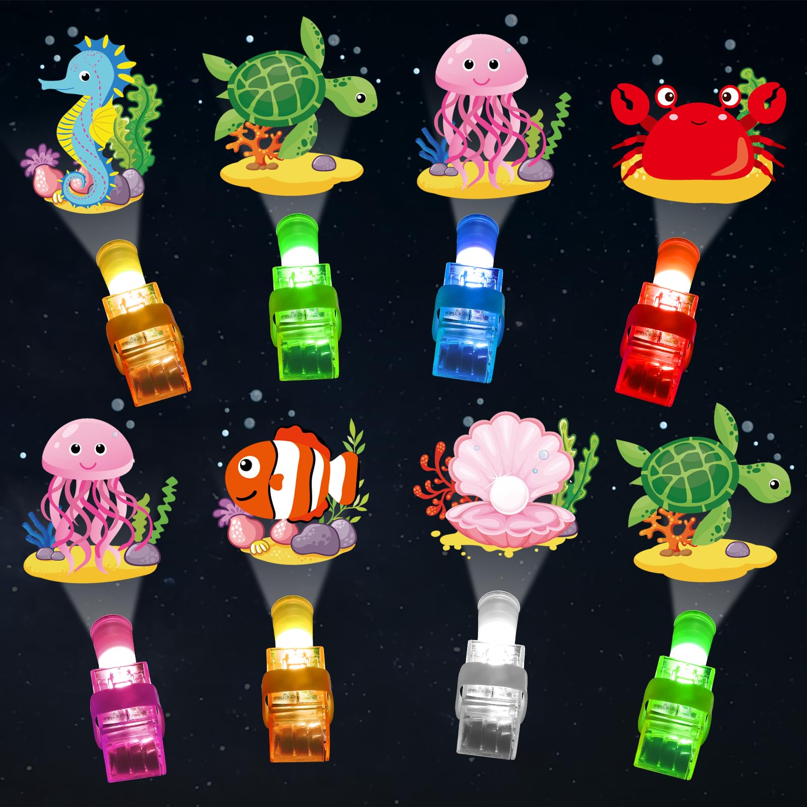 Lembrancinhas De Festa Chunnin Sea Animal Led Finger Lights X36