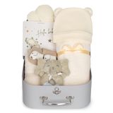 Cesta De Presente Para Chá De Bebê Elephany, Neutra Em Termos De Gênero, Com Cobertor