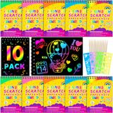 Caderno Party Favors Scratch Rainbow Art Crafts Para Crianças De 4 A 12 Anos