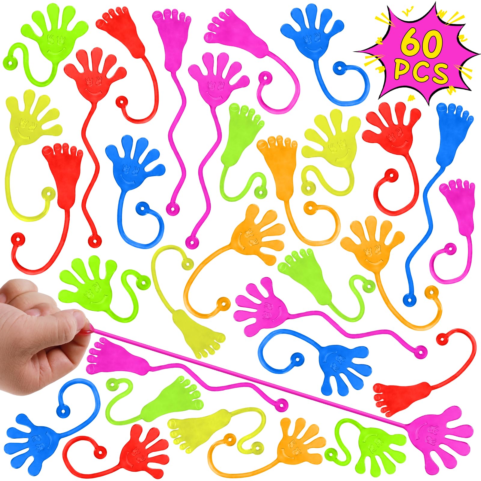 Party Favors Sticky Hands Bulk 60 Unidades Para Crianças De 4 A 12 Anos