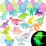 Ovos De Páscoa Cheios De Brinquedos De Dinossauro Que Brilham No Escuro, 36 Unidades