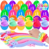Ovos De Páscoa Cheios De Cordões Elásticos De Coelhinho, Pacote Com 24