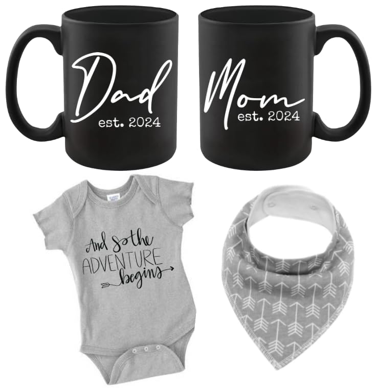Conjunto De Canecas Tipit Drinkware Pregnancy Gift Est 2024 Para Pais