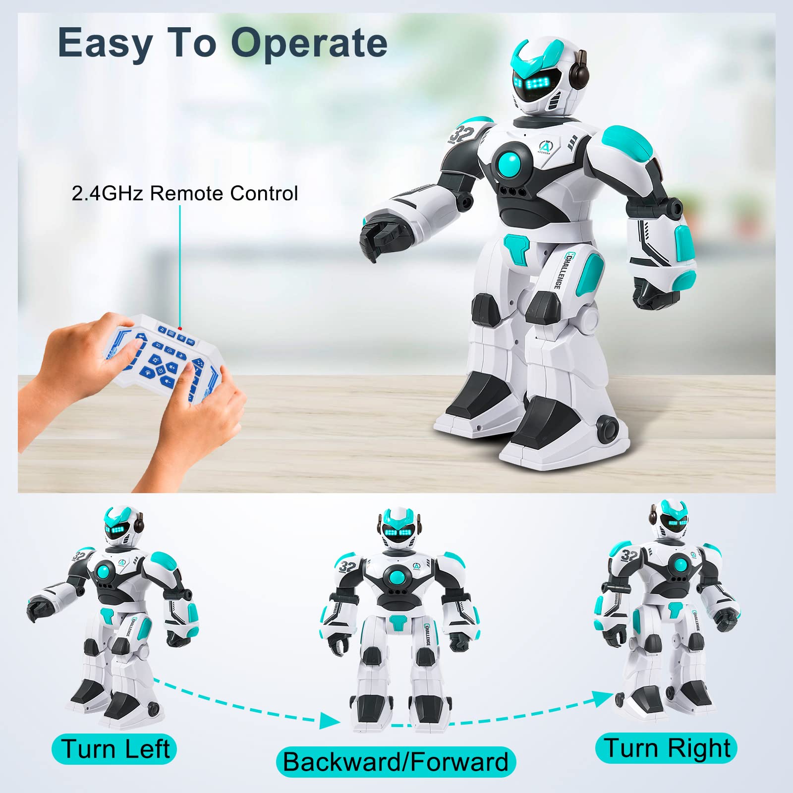 Rc Robot Toy Hpromot, Controle Remoto, Sensor Inteligente De