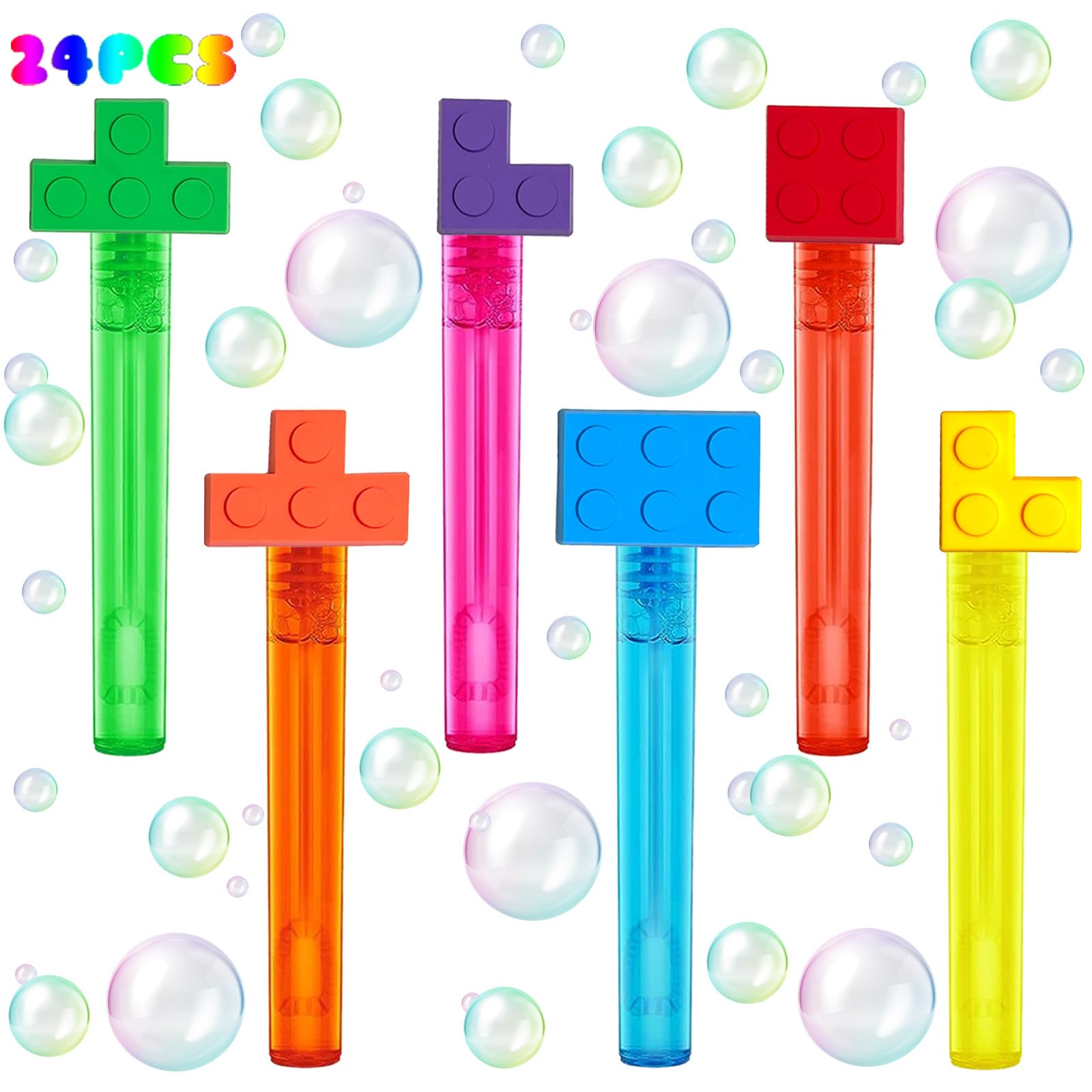 Lembrancinhas De Festa Bubble Wands Building Blocks, 24 Unidades Para Crianças