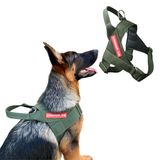 Peitoral Estriado Para Cachorro - Verde Militar - Tamanho M